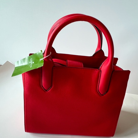Kate Spade Small Meriweather Flynn Street Satchel Crossbody Red NWT NEW - Picture 10 of 12